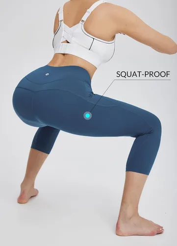 Vista 3 de baleaf Leggings capri para mujer con bolsillos de cintura alta para entrenamiento, yoga, correr, gimnasio, pantalones casuales de verano