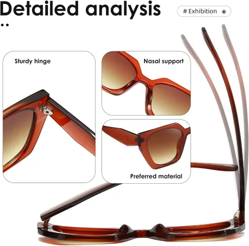 Vista 5 de kimorn Gafas de sol para mujeres y hombres de moda retro gafas de sol de moda K1354