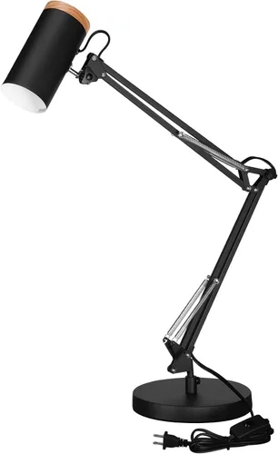 Vista 10 de TORCHSTAR Lámpara de escritorio alta con brazo oscilante con acento de madera, tamaño grande ajustable altura máxima de 31 pulgadas, lámpara