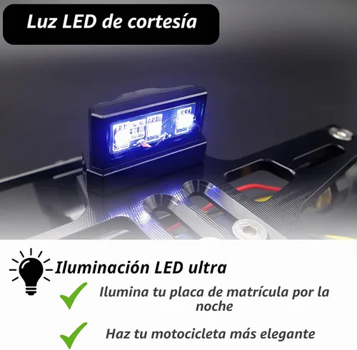 Vista 3 de LKV - Marco universal para placa de matrícula de motocicleta con luz LED