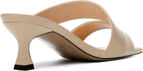 Vista 5 de SKYSTERRY Sandalias de tacón bajo con punta abierta para mujer, con tacón bajo, de 2 pulgadas Beige