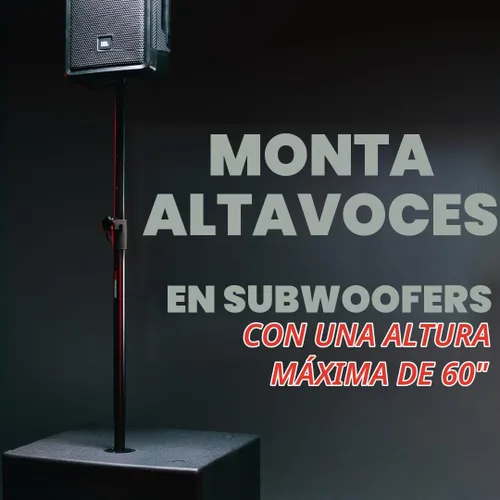 Vista 5 de Gator Frameworks GFW-SPK-SUB60 - Soporte estándar para subwoofer/altavoz con altura ajustable Altura mínima/máxima: 33" - 60", 132 lb. Capacidad