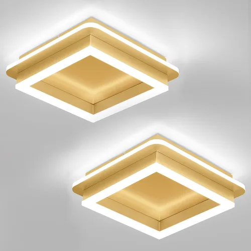 Vista 13 de CANEOE Luz de Pasillo Cuadrada de 24W, Moderna Luz de Techo LED de Montaje al Ras, Luces de Acrílico Blanco Cerca del Techo para Dormitorio Comedor