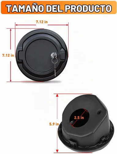 Vista 5 de Savadicar Cubierta de tapa de gas con bloqueo, puerta de tanque de combustible con cerradura compatible con Jeep Wrangler JL JLU 4XE 2018-presente