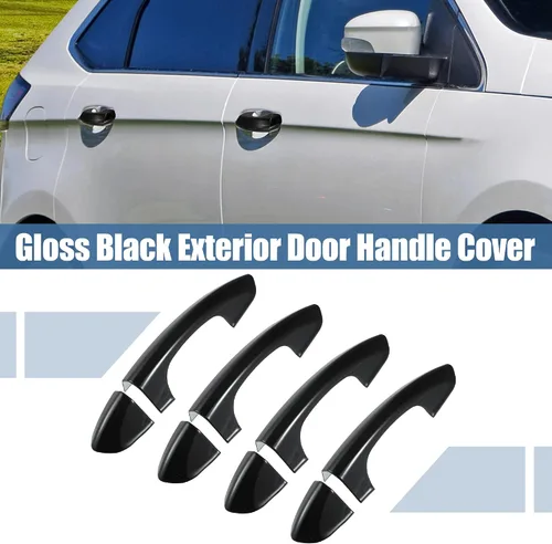 Vista 2 de X AUTOHAUX 4 piezas Cubierta de Moldura para Manija de Puerta Lateral Exterior de ABS para Ford Fusion Mondeo 2013-2019 para Ford Edge 2015-2022