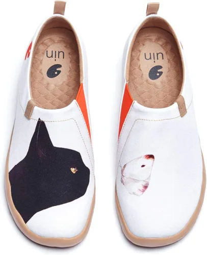 Vista 36 de UIN Mocasines casuales para mujer, de viaje, pintados, para caminar, ligeros, cómodos, de lona, tenis de moda
