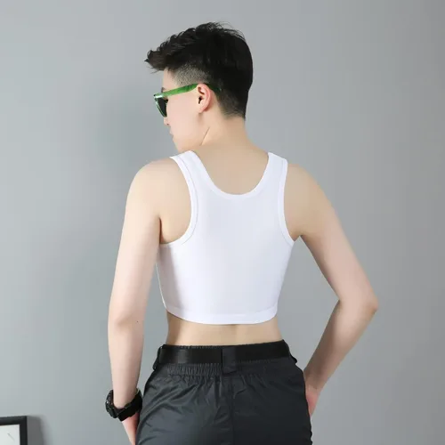 Vista 5 de BaronHong Carpeta de pecho transpirable de malla elástica moldeadora para Tomboy Trans Lesbian, Negro