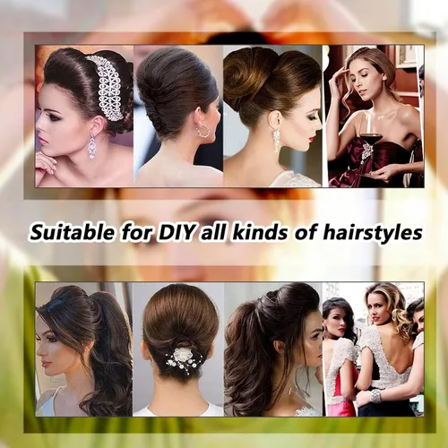 Vista 4 de 2 piezas encantadoras inserciones de volumen para el cabello, peine Do Beehive, herramienta para hacer moños, base para el cabello, accesorios