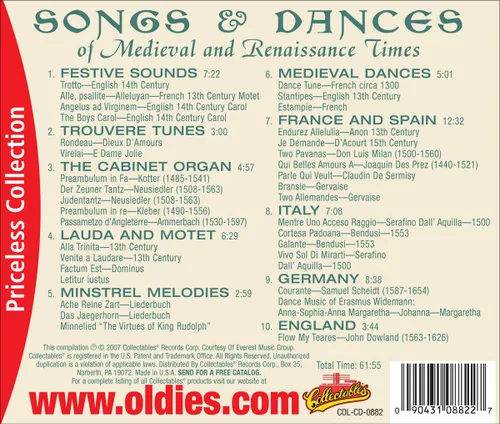 Vista 2 de Songs & Dances of Medieval & Renaissance Various