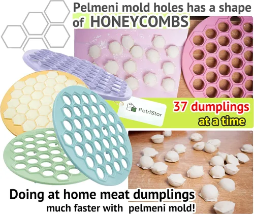 Vista 2 de Molde de bolas de masa hervida para ravioles rusos - Molde plástico Pelmeni - Carne de pelmeni siberiano - Máquina para hacer bolas de masa