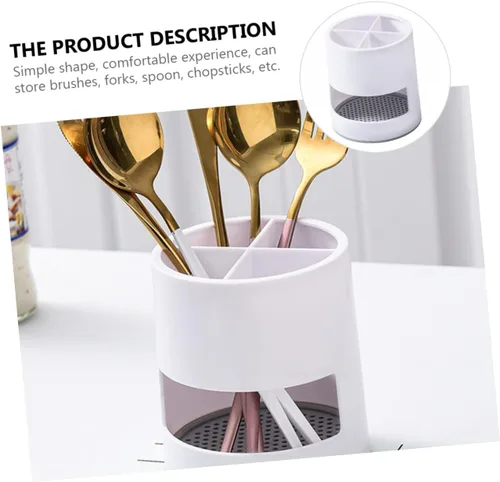 Vista 7 de SHOWERORO Soporte para palillos, almacenamiento de drenaje, caja de palillos, estante ventilado, organizador de escritorio de cocina y baño