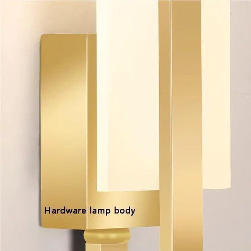 Vista 6 de Nordic - Luces de pared retro de metal con acabado de latón, 10 W, lámparas de tocador para interiores con pantalla acrílica, luces montadas