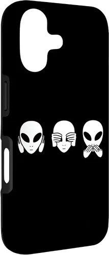 Vista 3 de Alien See Hear Speak No Evil Funny Extraterrestrial Space Case for iPhone 17