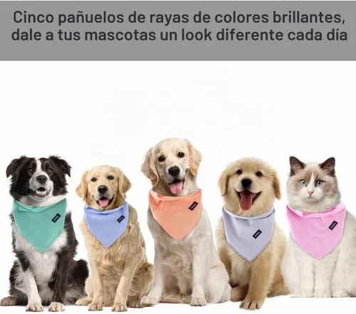 Vista 4 de Pañuelos para perros y niños, algodón azul, bufanda con estampado