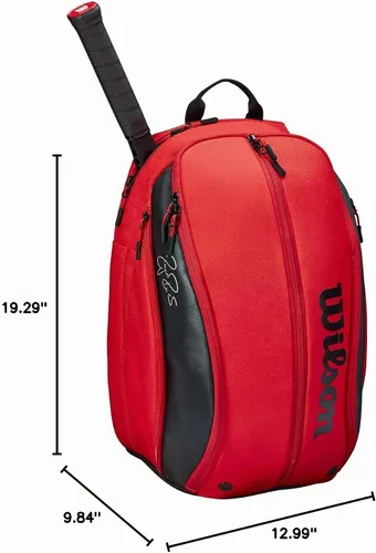 Vista 6 de Bolsa para raqueta de tenis Wilson RF DNA - Roja y negra Rojo