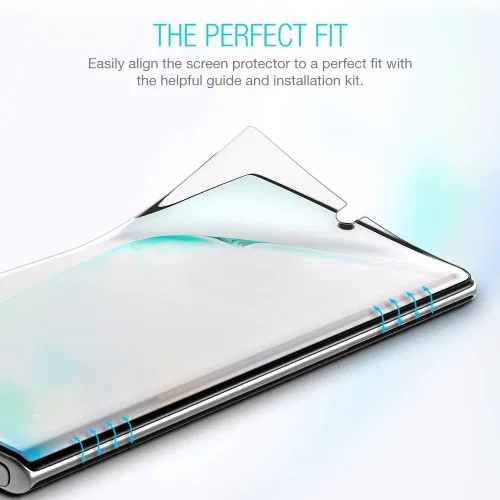 Vista 3 de Paquete de 3 protectores de pantalla diseñados para Galaxy Note 10 Plus/Note 10 Plus 5G (2019) [compatibles con fundas] Película de TPU antiarañazos