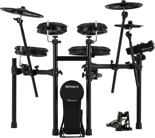 Vista 2 de Roland TD313 V-Drums Kit de batería electrónica Bundle con trono de batería, cable de audio, baquetas, bolsa para baquetas y paño de pulido