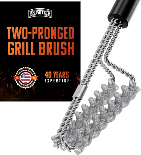 Vista 10 de Brushtech Cepillo de plancha XL – Herramienta de limpieza resistente sin cerdas con resortes de alambre de acero inoxidable trenzados dobles, lazo
