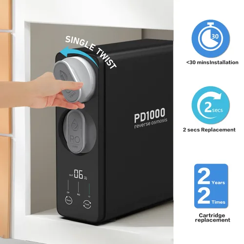 Vista 7 de Frizzlife Filtro de agua de ósmosis inversa 1000GPD, estándar NSF/ANSI 58&53&42&372, sistema de ósmosis inversa mineral alcalino pH+, RO sin tanque