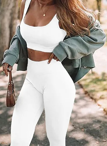 Vista 3 de ARTFREE Women's Workout Sets 2 Pieces Yoga Outfits Seamless High Waist Leggings and Top Set with Sports Bra