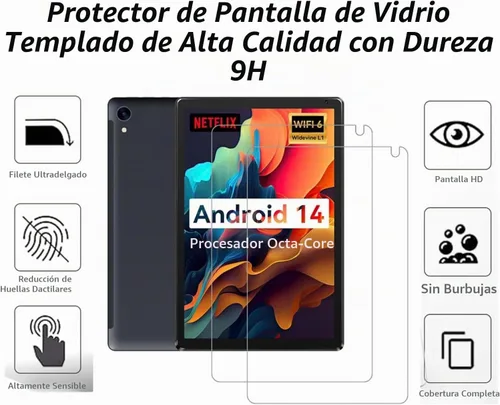 Vista 3 de Protector de pantalla para tableta URAO C107 de 10.1 2024, película de vidrio templado, compatible con MUISOO MUIC107 de vidrio templado de 10.1