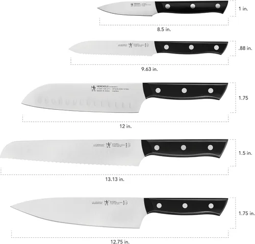 Vista 3 de HENCKELS Dynamic Razor-Sharp - Juego de cuchillos de cocina de 5 piezas, diseño alemán informado por más de 100 años de maestría Acero inoxidable