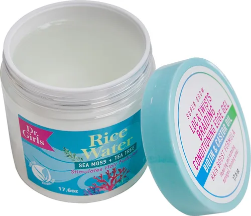 Vista 3 de Dr. Girls - Gel acondicionador para trenzas, 17.6 onzas, 48 horas de sujeción, extra mega sujeción (musgo marino + árbol de té)