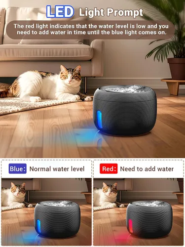 Vista 4 de Kastty Fuente de Agua para Gatos de 3.5L/118 oz, Fuente de Agua Silenciosa de Gran Capacidad para Mascotas para Gatos de Interior con Luz LED