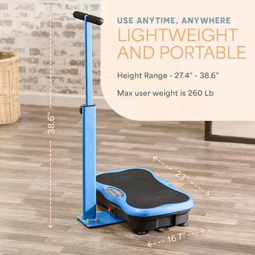 Vista 7 de Lifepro TrimLite Vibration Plate with Handle — Vibration Plate Exercise Machine with 99 Speed Levels, Bluetooth & Magnetic Acupoints — Whole Body
