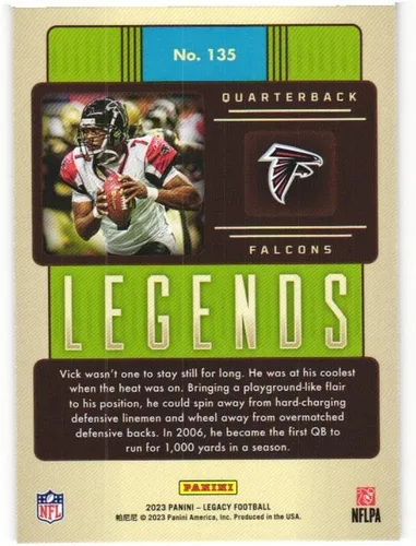 Vista 2 de MICHAEL VICK 2023 Panini Legacy Legends #135 Football Card Atlanta Falcons