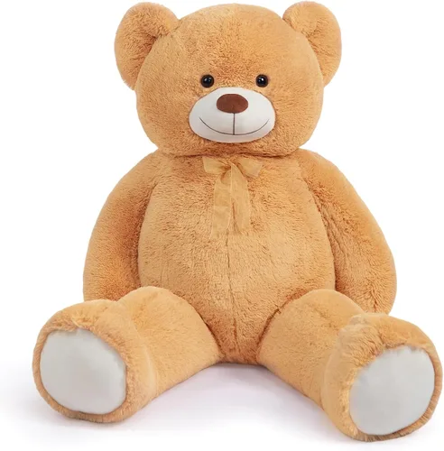 Vista 21 de HollyHOME Oso de peluche grande para cumpleaños y día de San Valentín, peluche para niños y novia, 36 pulgadas, color beige