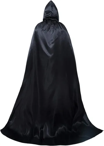 Vista 3 de Capa unisex de longitud completa con capucha para Halloween, juego de rol, disfraz de capa de 59-71 pulgadas