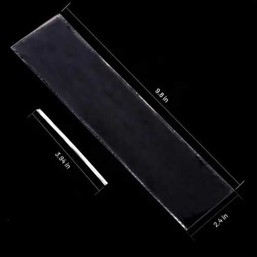 Vista 2 de Pangda 200 bolsas de pretzel de 2 x 10 pulgadas, bolsas de plástico rectangulares de celofán para dulces de chocolate, galletas con 200 lazos