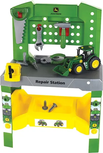 Vista 2 de Klein Theo John Deere - Estación de reparación de juguetes prémium para niños a partir de 3 años