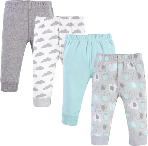Vista 15 de Luvable Friends Pantalones de algodón para bebé niño Rayas negras paquete de 4