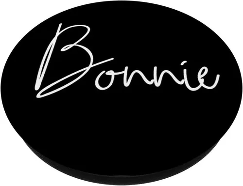 Vista 3 de Bonnie Name - Soporte y agarre para teléfonos y tabletas, color blanco sobre negro, Negro