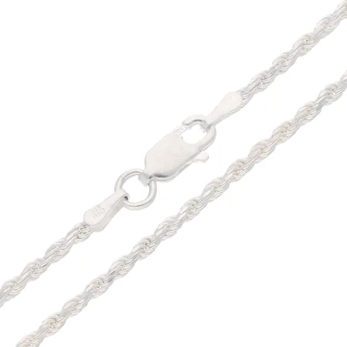 Vista 2 de Collar de cadena de plata de ley de 0.079in con corte de diamante (longitudes de 14, 16, 18, 20, 22, 24, 26, 28, 30, 32, 34, 36 pulgadas)