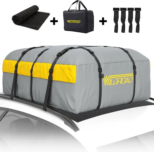 Vista 10 de Bolsa de Transporte de Carga para Techo, WILDROAD 21 Pies Cúbicos, Tela 600D Ultra Resistente a Desgarros, Impermeable, Bolsa de Techo Blanda