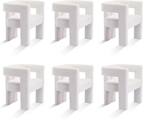 Vista 17 de Juego de 4 Sillas de Comedor Modernas, Sillas Barrel para Sala de Estar, Sillón de Tela, Silla Barrel Tapizada para Sala de Estar Cocina Recepción