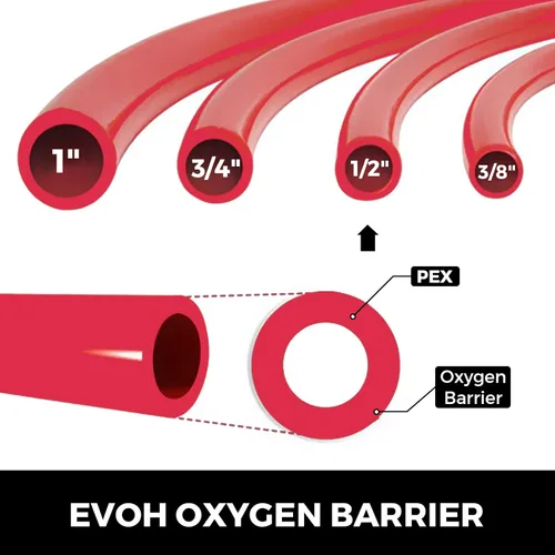 Vista 3 de Happybuy Tubo de barrera de oxígeno PEX - Bobina de tubo de 1/2 pulgada x 152 metros - Tubo EVOH PEX-B para calefacción de piso radiante residencial