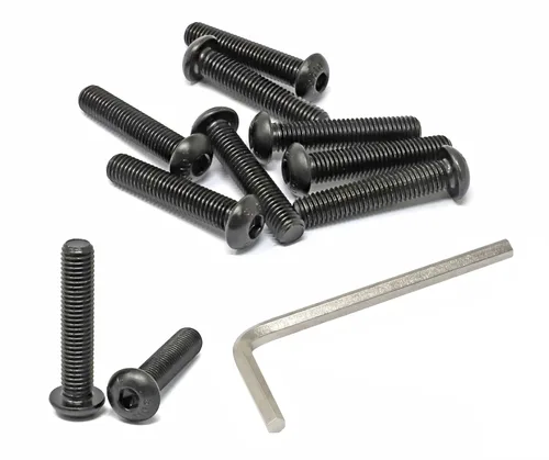 Vista 38 de iexcell 100 piezas de rosca M2.0.197 x 0.157 in paso de 0.018 in de acero aleado 10.9 grado hexagonal cabeza botón cabeza tornillo tornillo kit