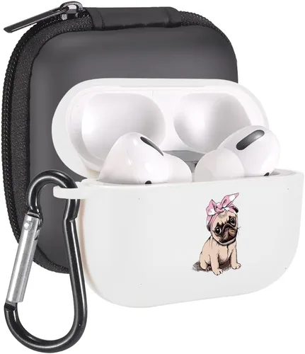 Vista 63 de Funda de mariposas rosas para AirPods Pro con llavero, diseño de animales lindos funda protectora de TPU suave compatible con AirPods Pro Charging