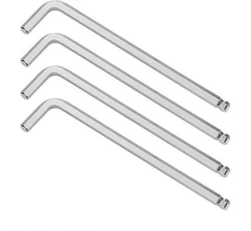 Vista 10 de 4 llaves Allen de extremo de bola de 1/4 pulgadas, llave hexagonal interna SAE, herramienta de reparación de brazo largo en forma de L, CR-V