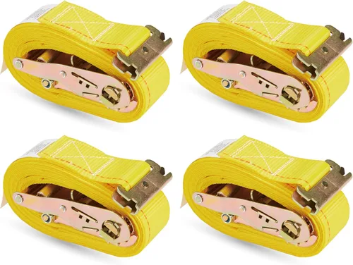 Vista 8 de Paquete de 2 correas de trinquete E-Track de 2 pulgadas x 12 pies x 4,400 de fuerza para amarre de carga en remolque cerrado y camioneta por KODIAK
