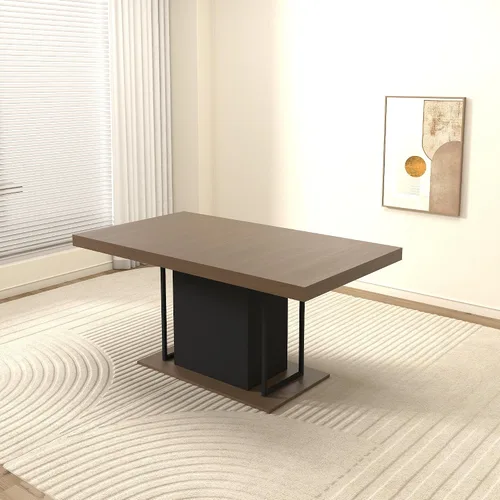 Vista 6 de [Usado] KEIKI Mesa de comedor extensible de 62.99 a 78.7 pulgadas, moderna mesa de cocina extensible de granja para 6 a 10 personas, mesa
