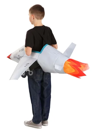 Vista 3 de Disfraz de Jet de Combate para Niños para Montar Multicolor