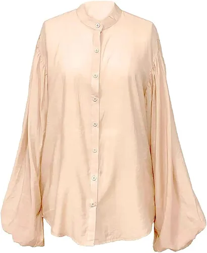 Vista 5 de Seta Apparel Blusa de manga larga con botones para mujer