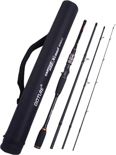Vista 18 de Goture Cañas de Pescar de Viaje, Caña de Pescar de 4 Piezas con Estuche/Bolsa, Caña de Casting/Spinning, Caña Baitcasting Ultraligera de 7 Pies