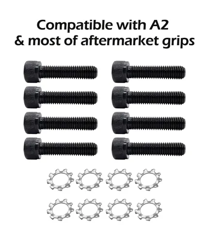 Vista 4 de Tornillo de agarre AR de cabeza hexagonal (Allen) de 1/4"-28x7/8" con arandela de bloqueo de estrella de acero inoxidable para nueva construcción