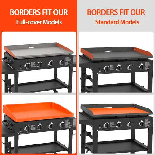 Vista 9 de Alfombrilla de silicona para parrilla de 36 pulgadas para Blackstone: Accesorios para parrilla, cubierta superior plana, protección de grado